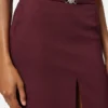 Falda midi lápiz de gabardina elástica Falda midi lápiz de gabardina elástica