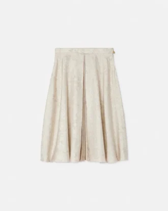 Falda plisada de sarga estampada para niña
