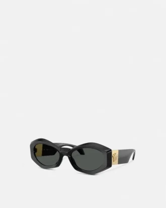Gafas de sol geométricas con placa Medusa