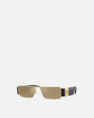 Gafas de sol rectangulares con placa Medusa