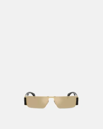 Gafas de sol rectangulares con placa Medusa