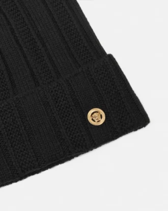Gorro de punto de lana acanalado