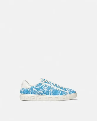 Greca Jacquard Canvas Sneakers