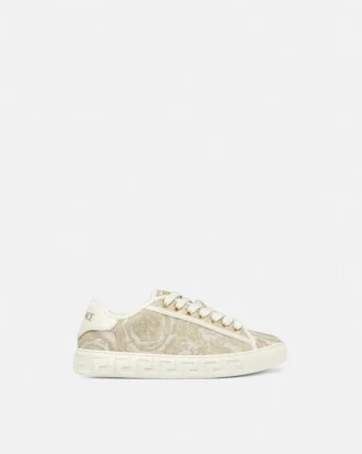 Greca Jacquard Canvas Sneakers