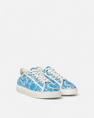 Greca Jacquard Canvas Sneakers