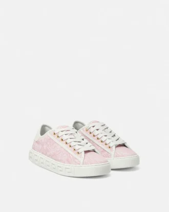 Greca Jacquard Canvas Sneakers