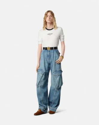 Jeans cargo de cintura baja