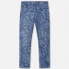 Jeans de corte recto con jacquard Barocco