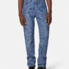 Jeans de corte recto con jacquard Barocco