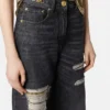 Jeans de corte recto con malla metálica Jeans de corte recto con malla metálica