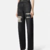 Jeans de corte recto con malla metálica Jeans de corte recto con malla metálica