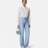 Jeans de corte regular y cintura alta con adornos Jeans de corte regular y cintura alta con adornos