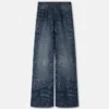 Jeans de pierna ancha con logotipo brillante Jeans de pierna ancha con logotipo brillante