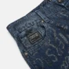 Jeans de pierna ancha con logotipo brillante Jeans de pierna ancha con logotipo brillante