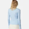 Jersey de cuello redondo de punto acanalado con mezcla de viscosa Jersey de cuello redondo de punto acanalado con mezcla de viscosa