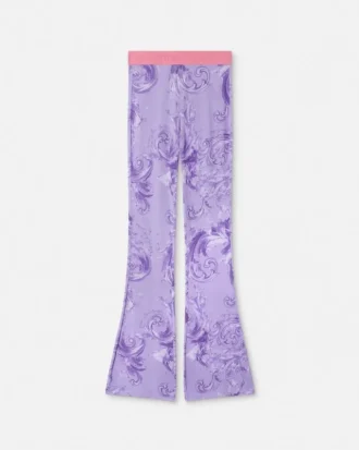 Leggings acampanados de viscosa estampada