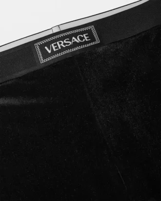 Leggings de terciopelo con logotipo vintage de los 90