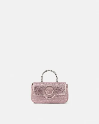 Mini bolso de satén con adornos La Medusa