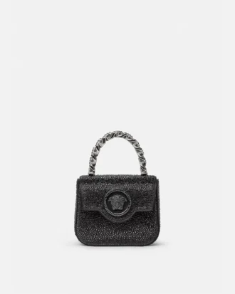 Mini bolso de satén con adornos La Medusa