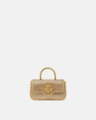 Mini bolso de satén con adornos La Medusa