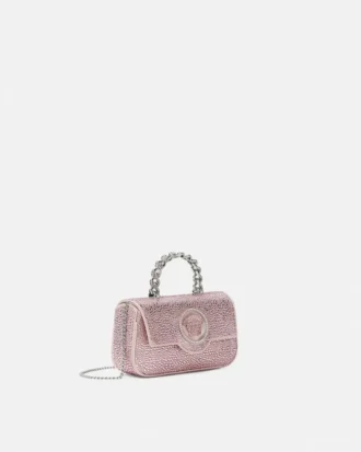 Mini bolso de satén con adornos La Medusa