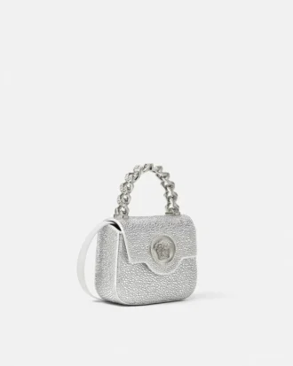Mini bolso de satén con adornos La Medusa