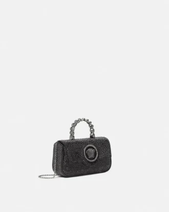 Mini bolso de satén con adornos La Medusa