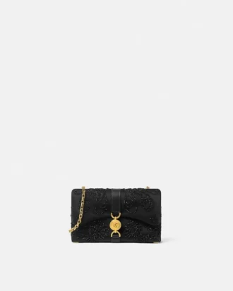 Mini bolso Kleio de satén bordado
