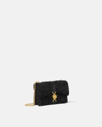 Mini bolso Kleio de satén bordado