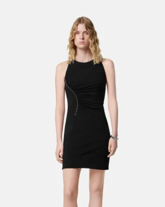 Mini vestido de jersey de crepé elástico