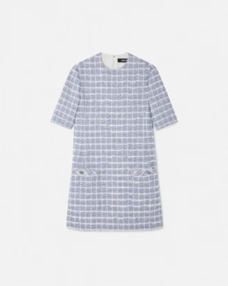 Mini vestido de tweed con corte en A