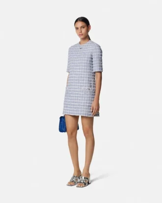 Mini vestido de tweed con corte en A