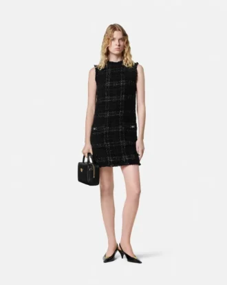 Mini vestido de tweed de algodón