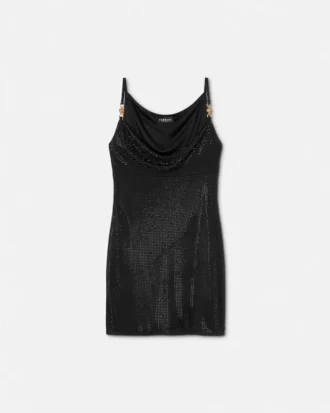 Mini vestido de viscosa con adornos