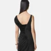 Mini vestido drapeado de crepé satinado