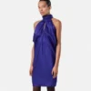 Mini vestido holgado de seda jacquard con estampado V Allover Mini vestido holgado de seda jacquard con estampado V Allover