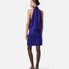Mini vestido holgado de seda jacquard con estampado V Allover Mini vestido holgado de seda jacquard con estampado V Allover
