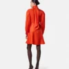 Mini vestido lavallière de seda jacquard V Allover