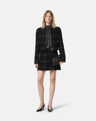Minifalda de algodón y tweed