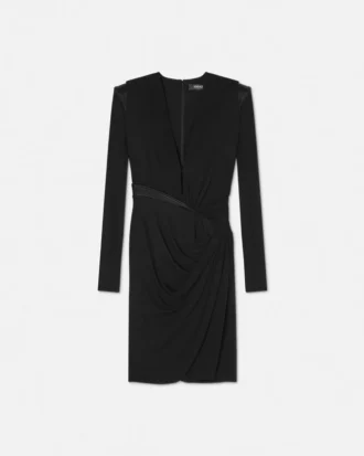 Minivestido de crepé con escote en V profundo