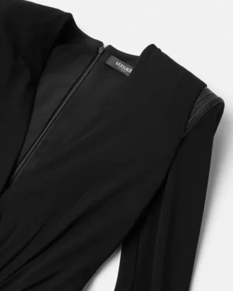 Minivestido de crepé con escote en V profundo