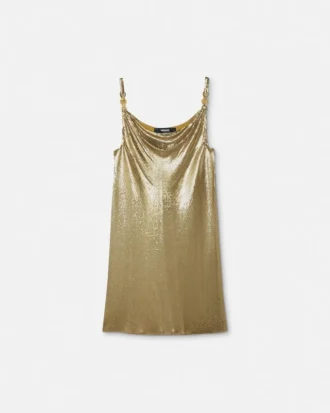 Minivestido lencero de malla metálica