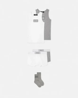 Pack de 2 bañadores de algodón acanalado para niño