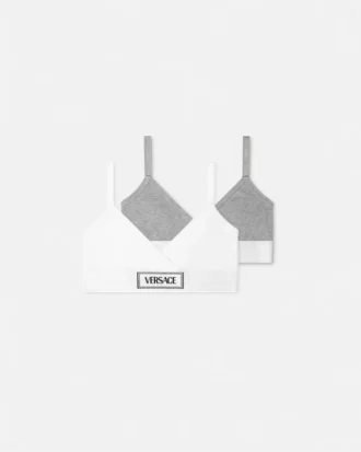 Pack de 2 bralettes de algodón acanalado para niña