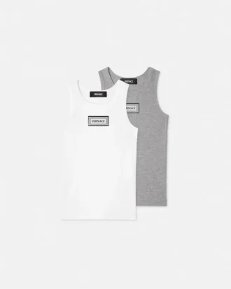 Pack de 2 camisetas sin mangas de algodón acanalado para niño