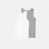 Pack de 2 camisetas sin mangas de algodón acanalado para niño Pack de 2 camisetas sin mangas de algodón acanalado para niño