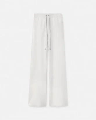 Pantalones acampanados de mezcla de lana con tejido de toalla