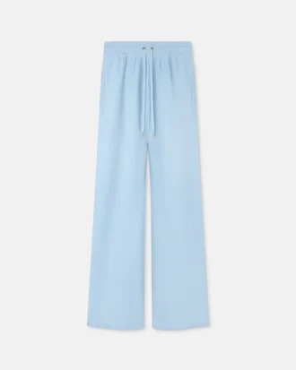 Pantalones acampanados de mezcla de lana con tejido de toalla