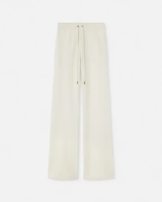Pantalones acampanados de mezcla de lana con tejido de toalla