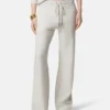 Pantalones acampanados de mezcla de lana con tejido de toalla
